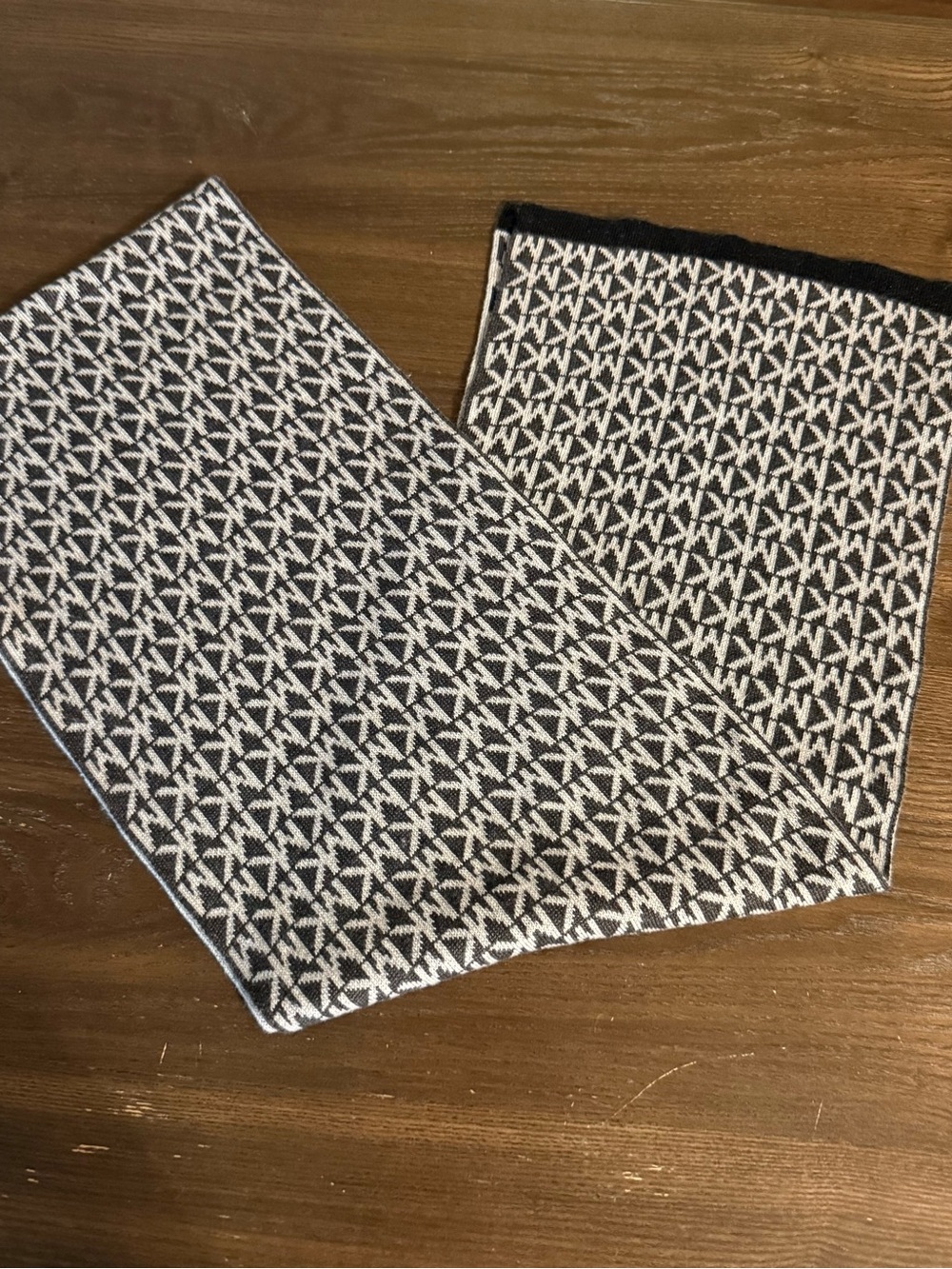 Michael Kors Black and White Logo-Print Midi Skirt